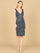 Cocktail Dresses Short Fitted Beaded Fringe Cocktail Dress Navy