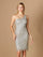 Cocktail Dresses Short Metallic Cocktail Dress Silver