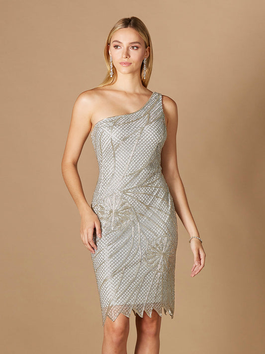Cocktail Dresses Short Metallic Cocktail Dress Silver