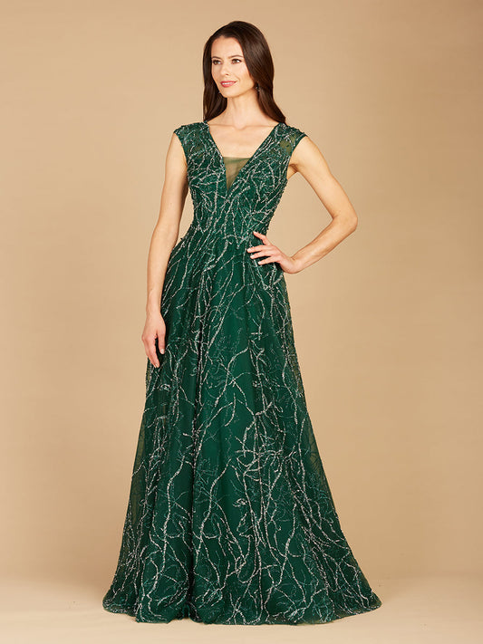 Formal Dresses A Line Long Formal Beaded Evening Dress Dark Green