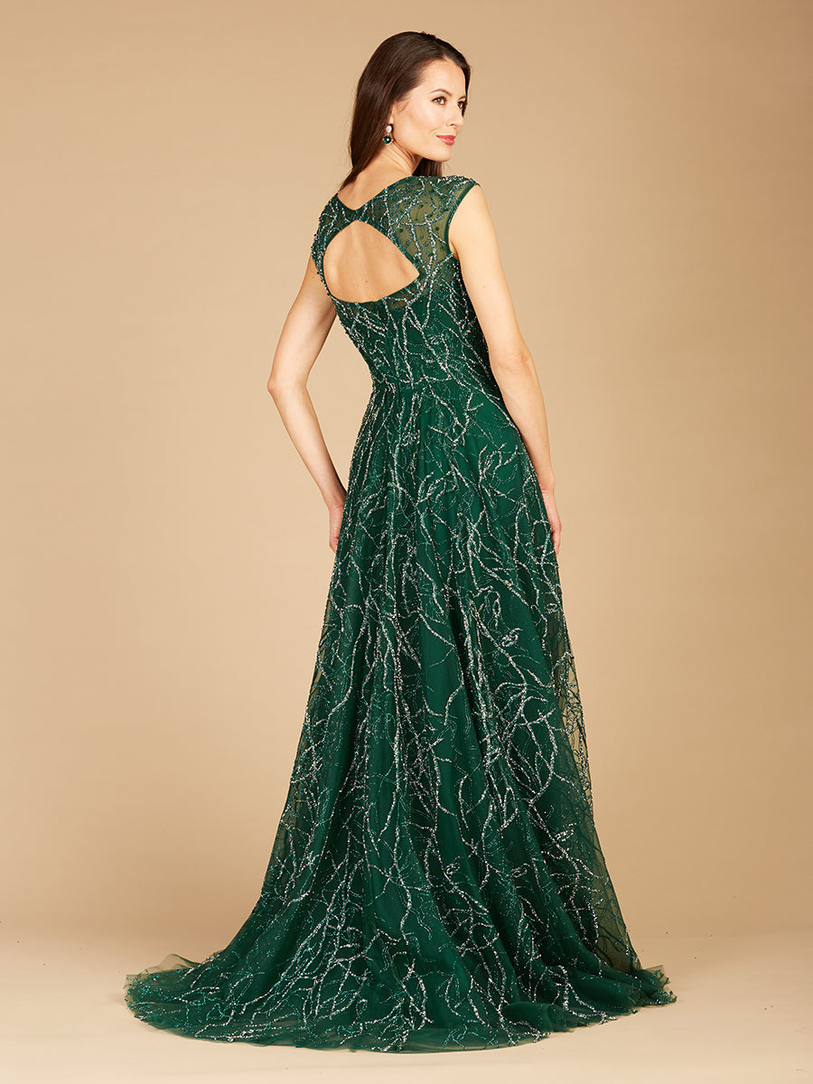 Formal Dresses A Line Long Formal Beaded Evening Dress Dark Green