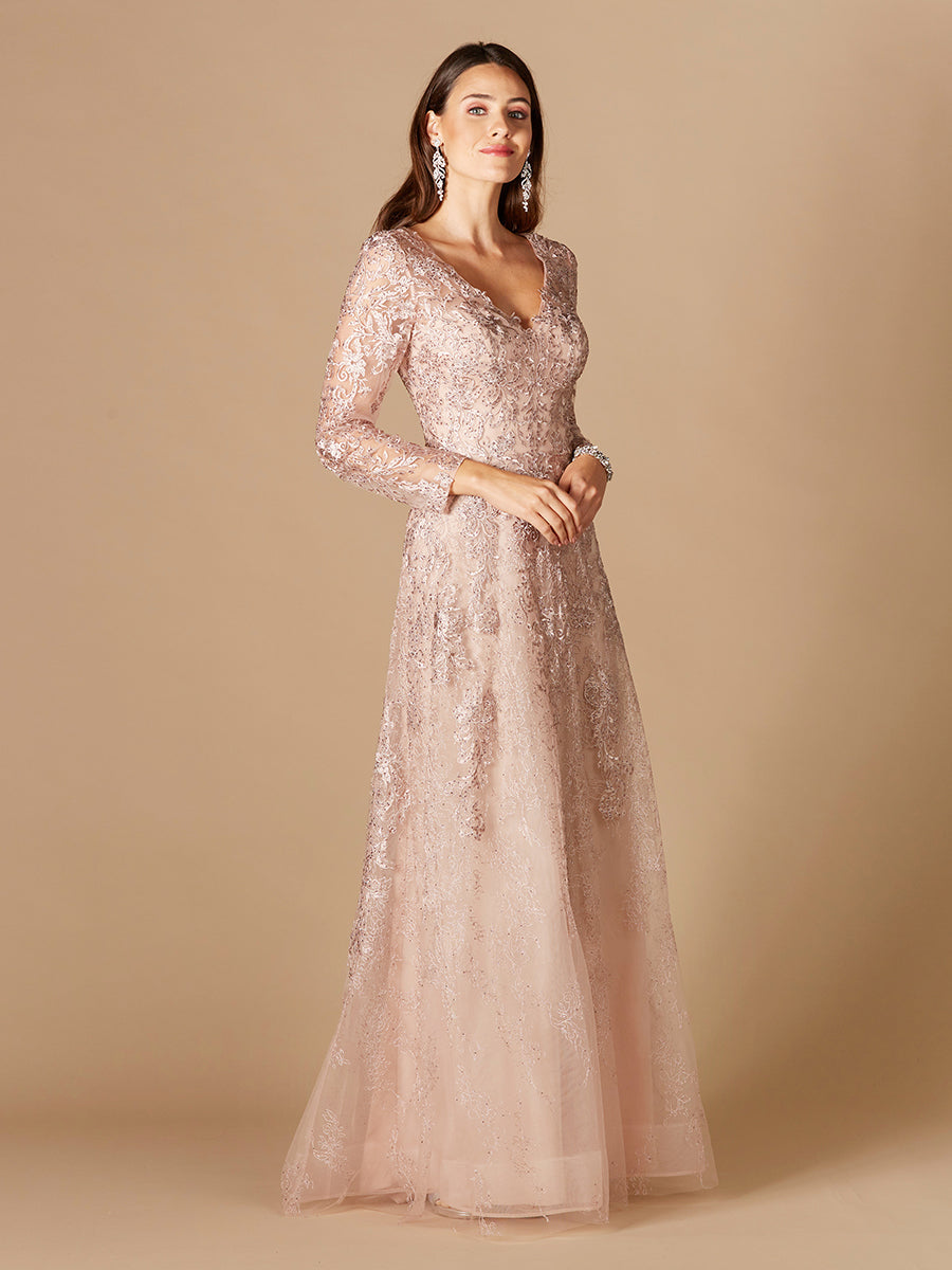 Mother of the Bride Dresses Long Sleeve Mother of the Bride Lace Dress Blush