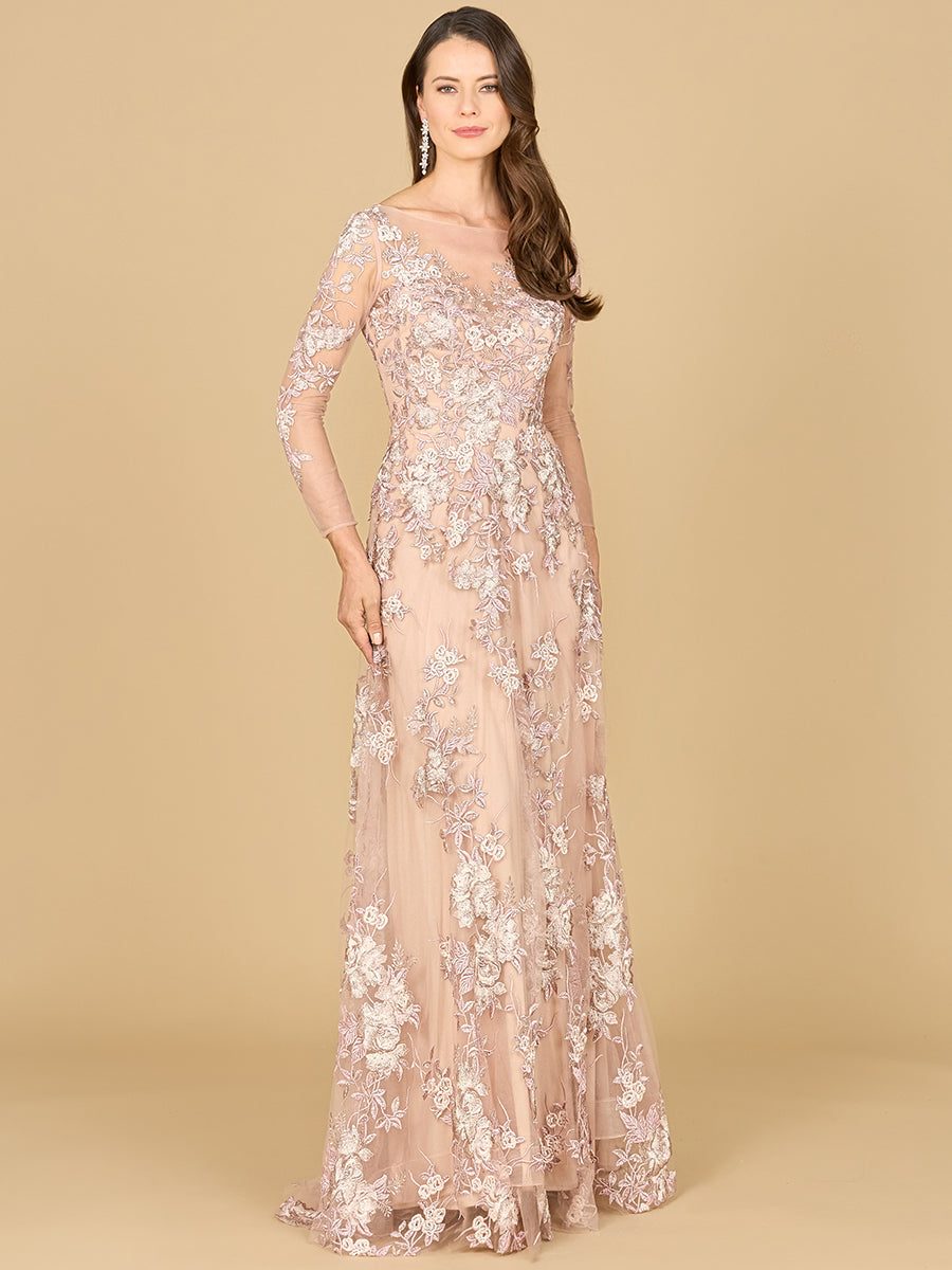 Lara Dresses 29327 Long Ball Gown Pattern Lace Evening Dress