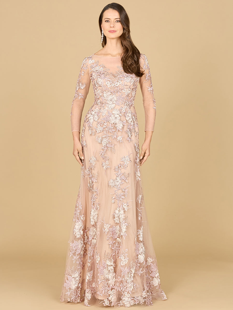 Lara Dresses 29327 Long Ball Gown Pattern Lace Evening Dress
