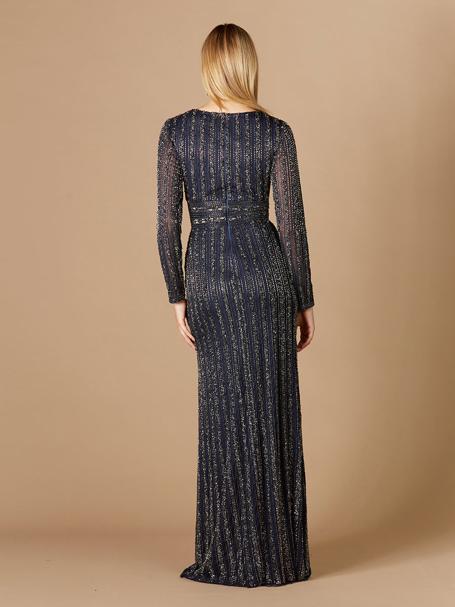 Lara Dresses 29343 Long Beaded Sequin Formal Evening Dress