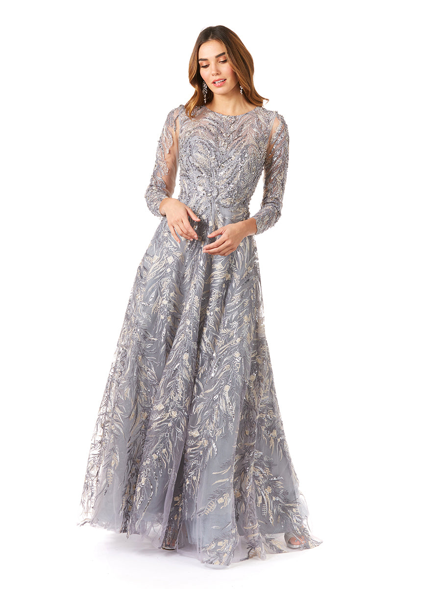 Lara Dresses 29353 Beaded Long A Line Formal Lace Evening Dress