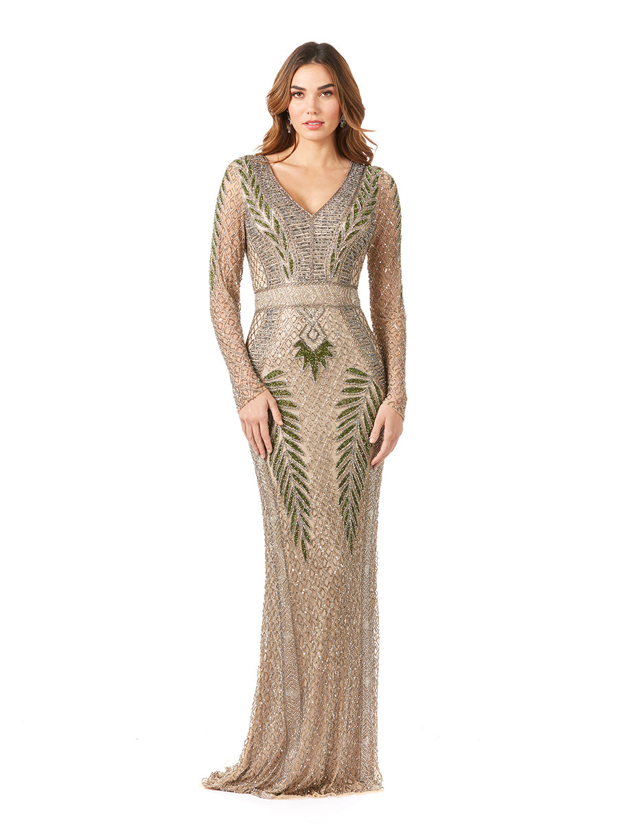 Mother of the Bride Dresses Long Sleeve Mother of the Bride Formal Dress Nude/Multi