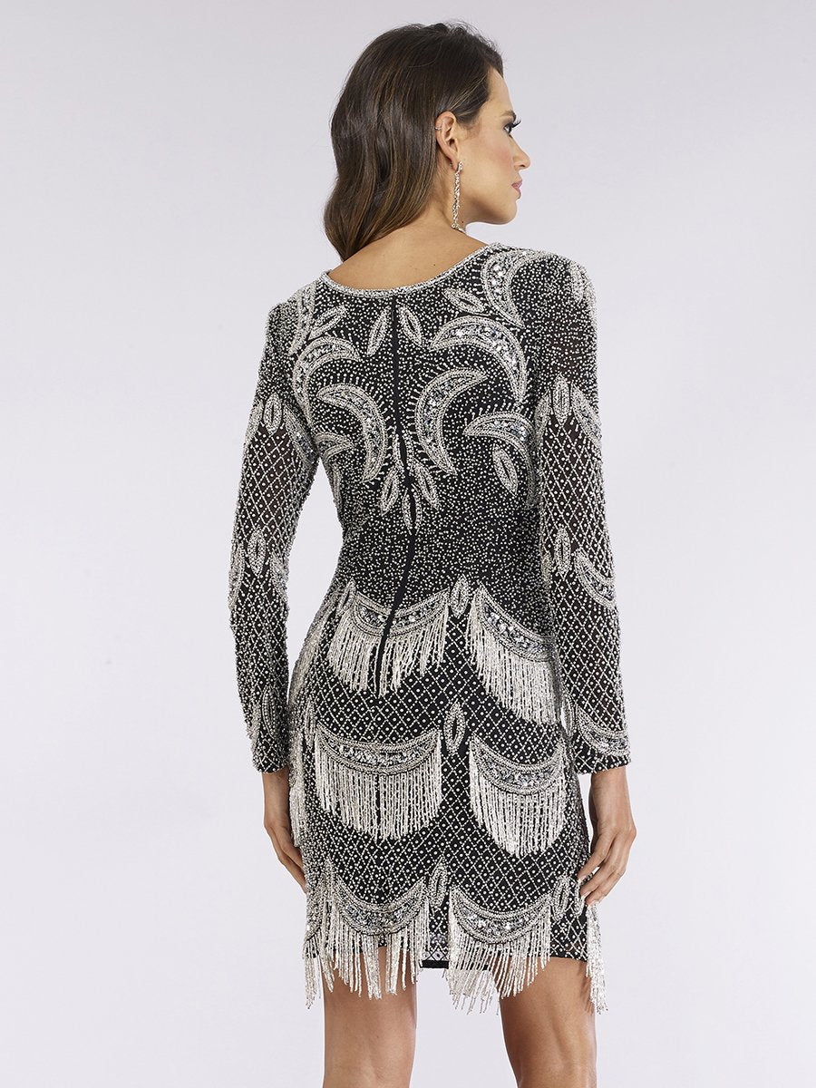 Lara Dresses 29377 Homecoming Beaded Short Cocktail Fringe Dress