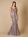 Prom Dresses Long Formal Prom Metallic Print Dress Wine Multi