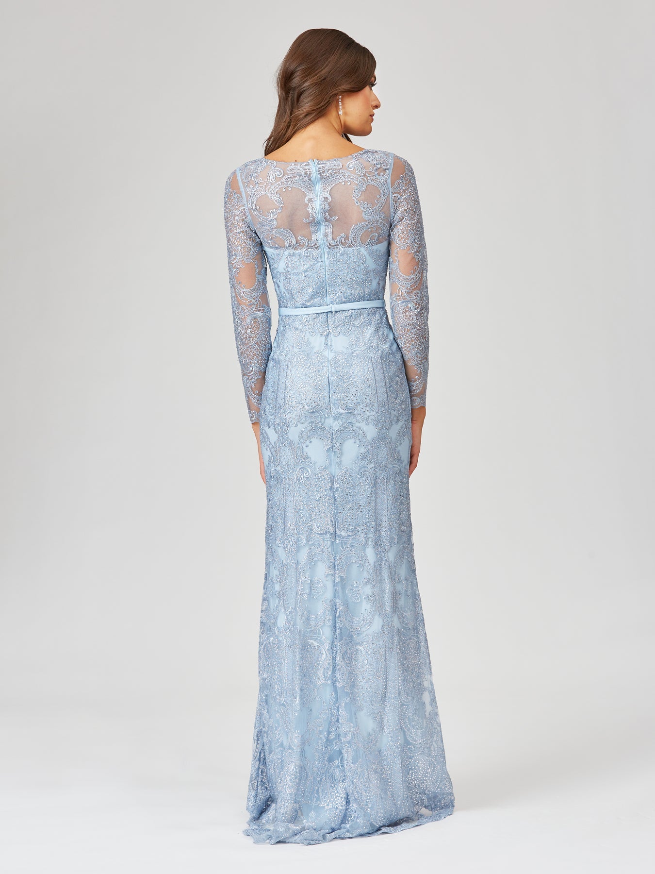 Mother of the Bride Dresses Long Formal Mermaid Mother of the Bride Lace Dress Light Blue