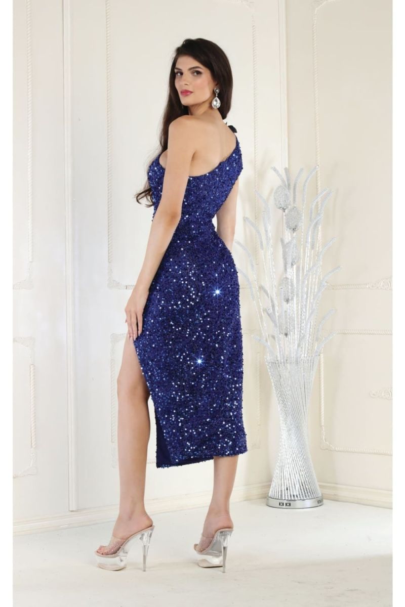 One-Shoulder Midi Sequin Prom Sheath/Column May Queen 1967