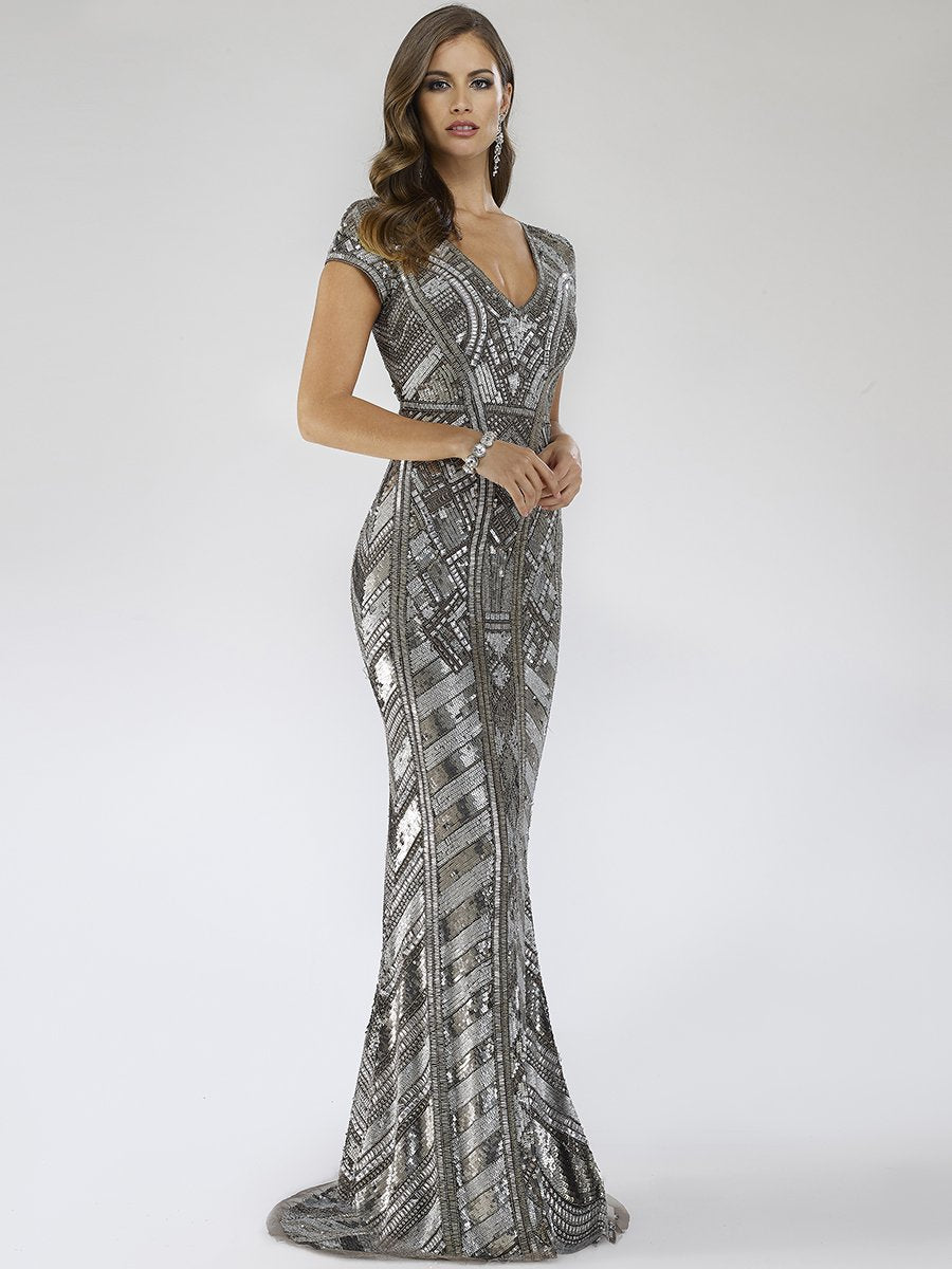 Lara Dresses 29540 Beaded Sequin Long Pattern Evening Formal Dress