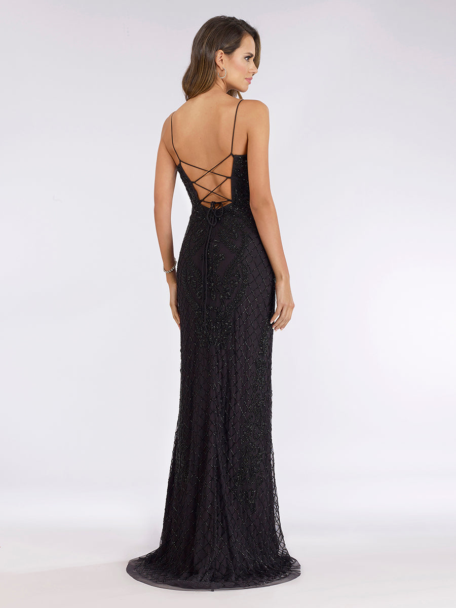Lara Dresses 29577 Fitted Long Beaded Formal Pattern Prom Dress