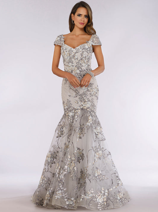 Formal Dresses Fitted Formal Long Mermaid Evening Dress Grey