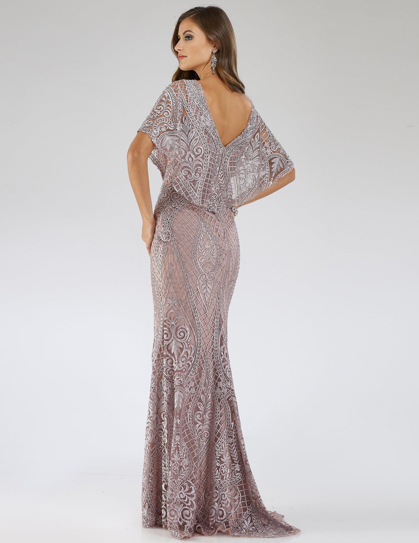 Lara Dresses 29673 Floral Pattern Long Mother of the Bride Lace Dress