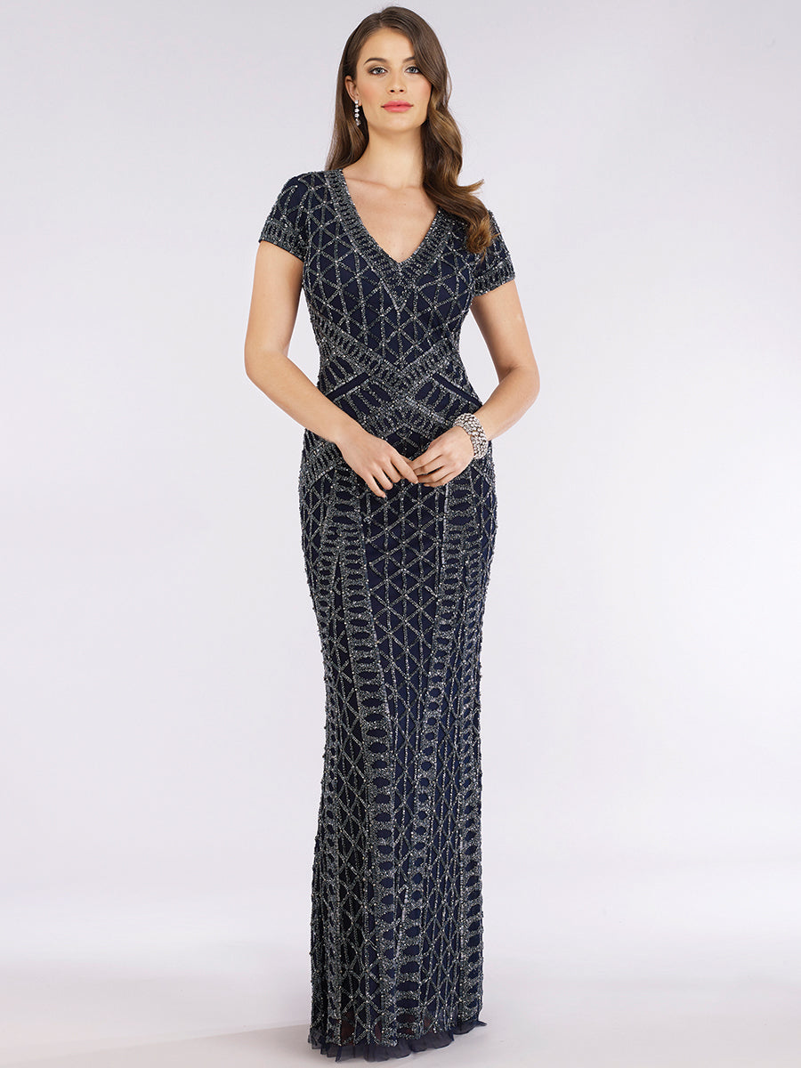 Mother of the Bride Dresses Beaded Long Formal Mother of the Bride Dress Navy