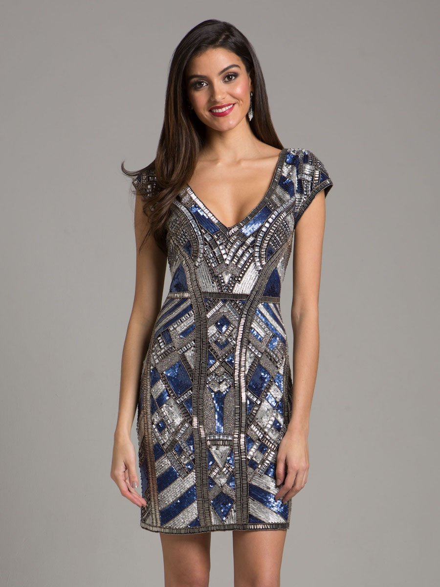 Lara Dresses 29909 Sequin Short Mini Cocktail Dress