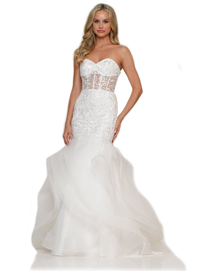 Prom Dresses Prom Long Strapless Mermaid Dress Off White