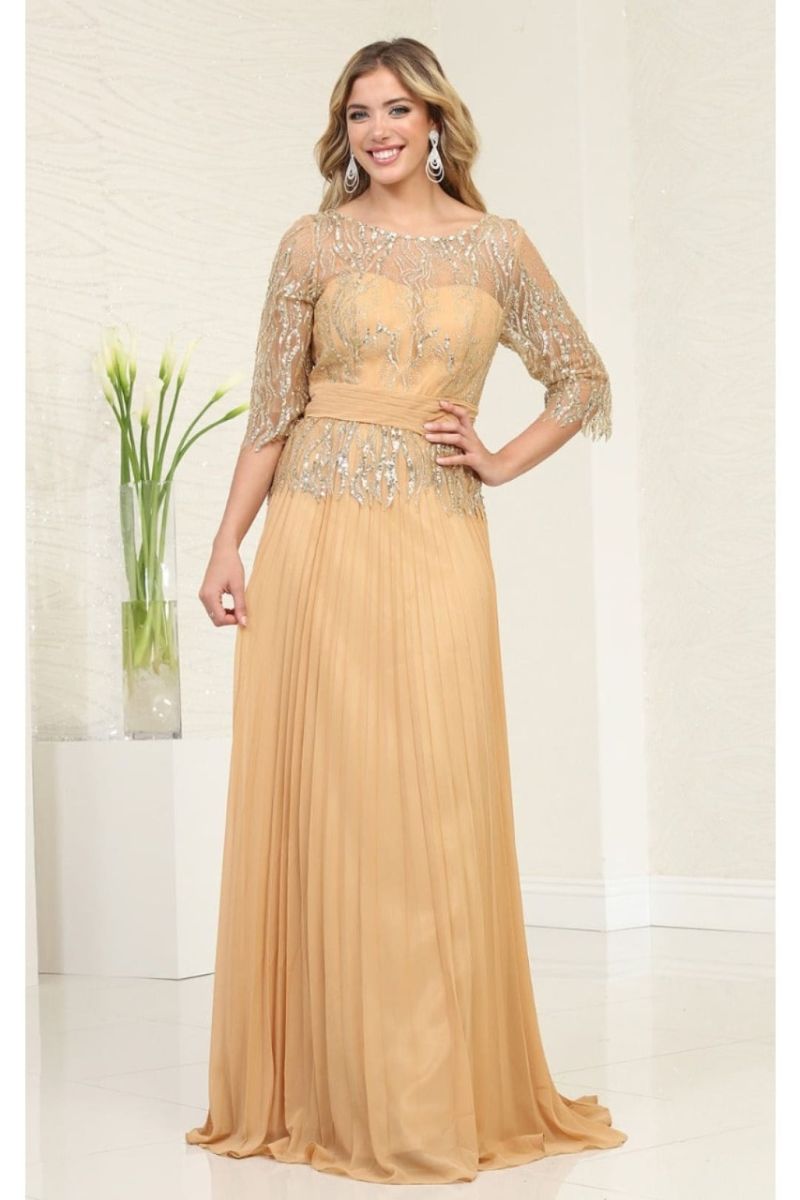 Bateau Floor-Length Chiffon Formal A-Line May Queen 2007