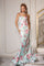 Prom Dresses Long Mermaid Formal Floral Print Prom Dress Mint