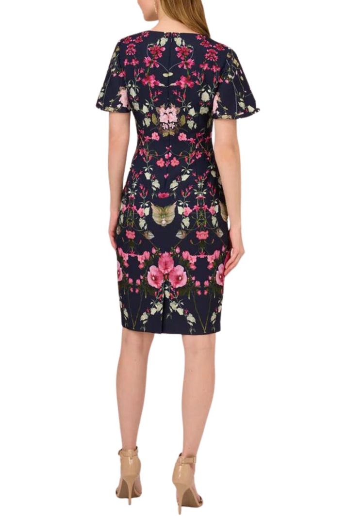 Adrianna Papell AP1D104781 Short Floral Print Knee Length Cocktail Dress