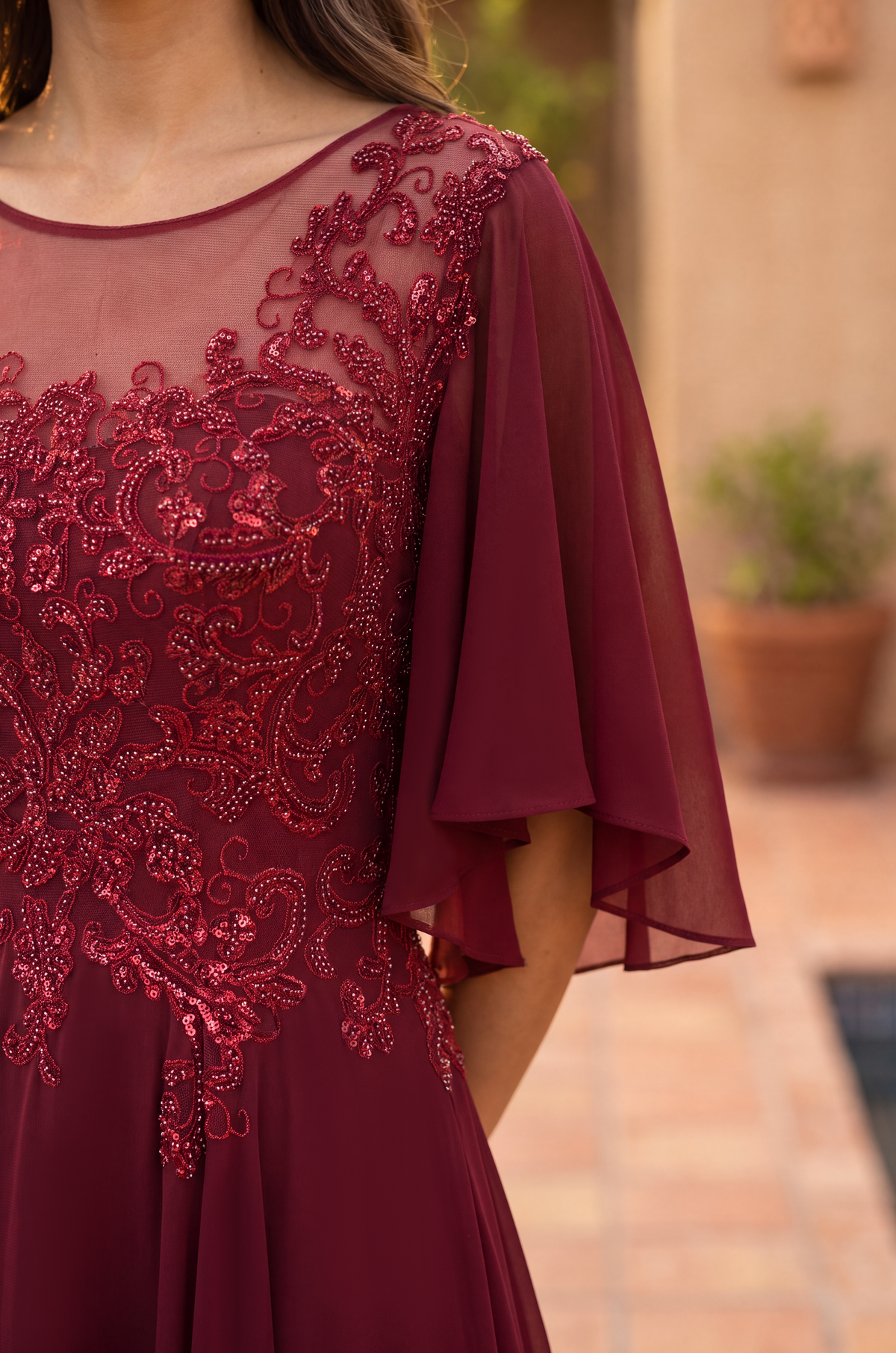 Short Sleeve Mother of the Bride Dress