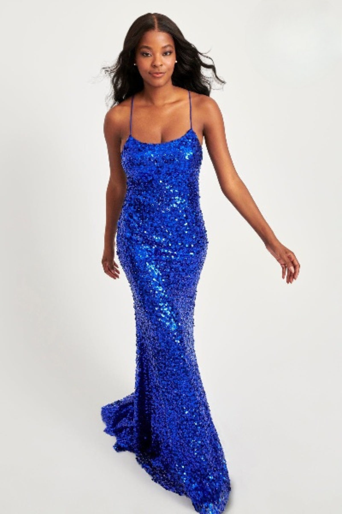Prom Dresses Long Formal Sequin Metallic Prom Dress Royal