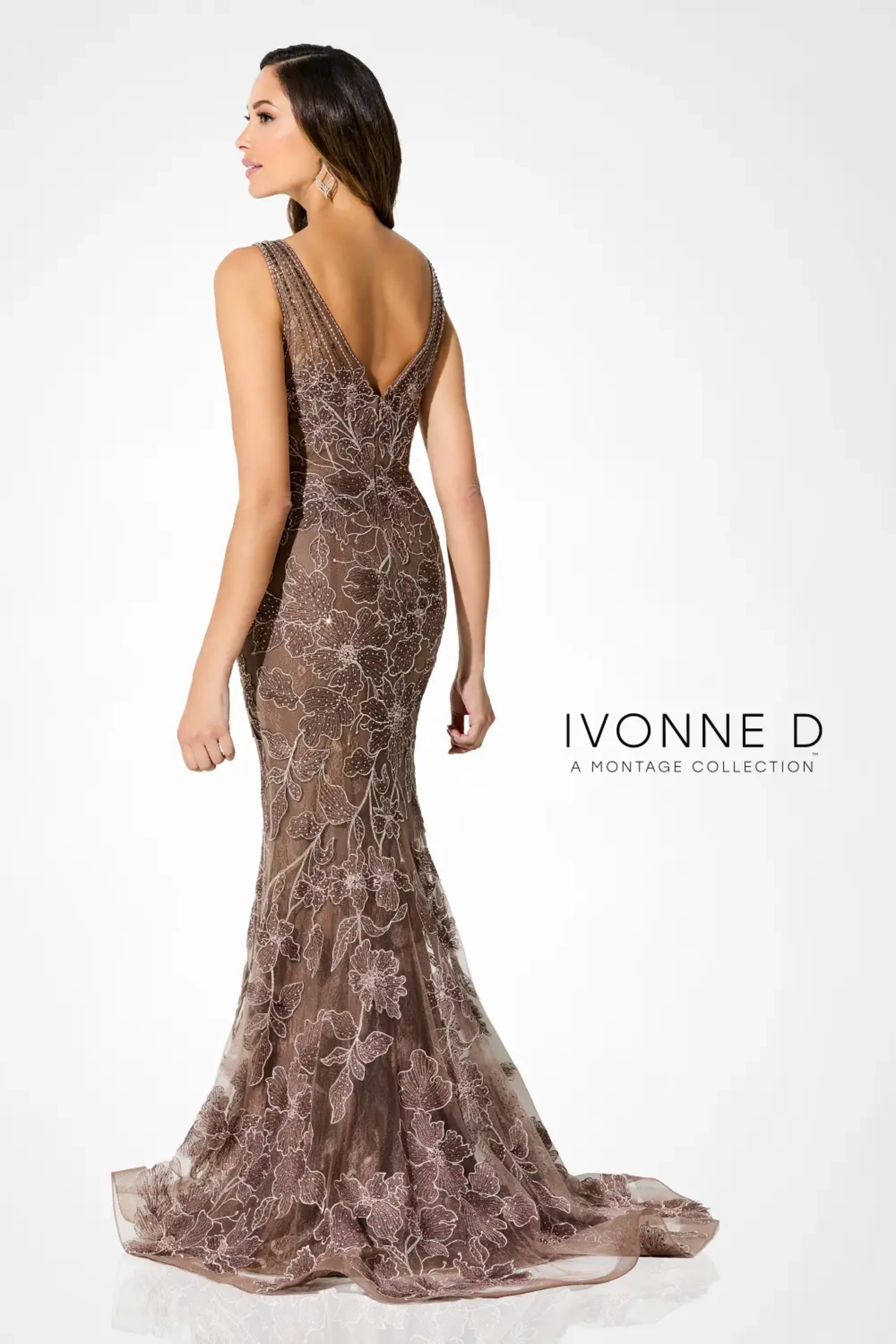 Formal Dresses Mermaid Long Formal Lace Evening Dress Bronze