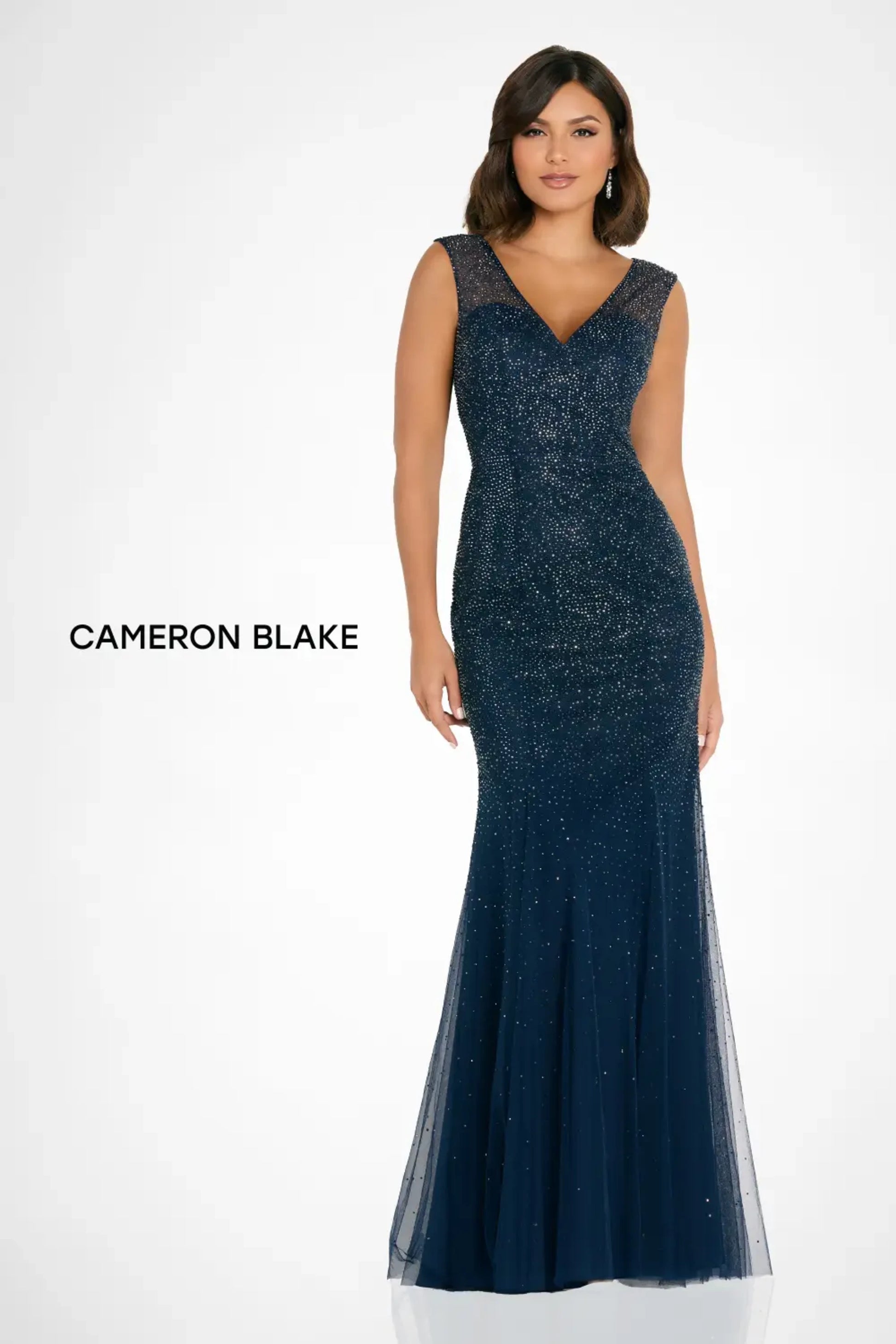 Cameron Blake CB754 Glitter Long Formal Mother of the Bride Dress