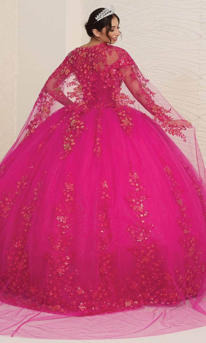Illusion Floor-Length Tulle Quinceañera Ball Gown May Queen LK252