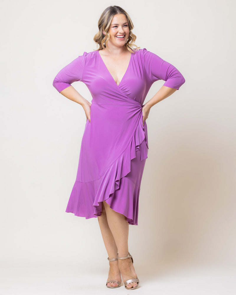 Plus Size Dresses Short Ruffle Cocktail Plus Size Dress Kiyona 11122201 Lilac