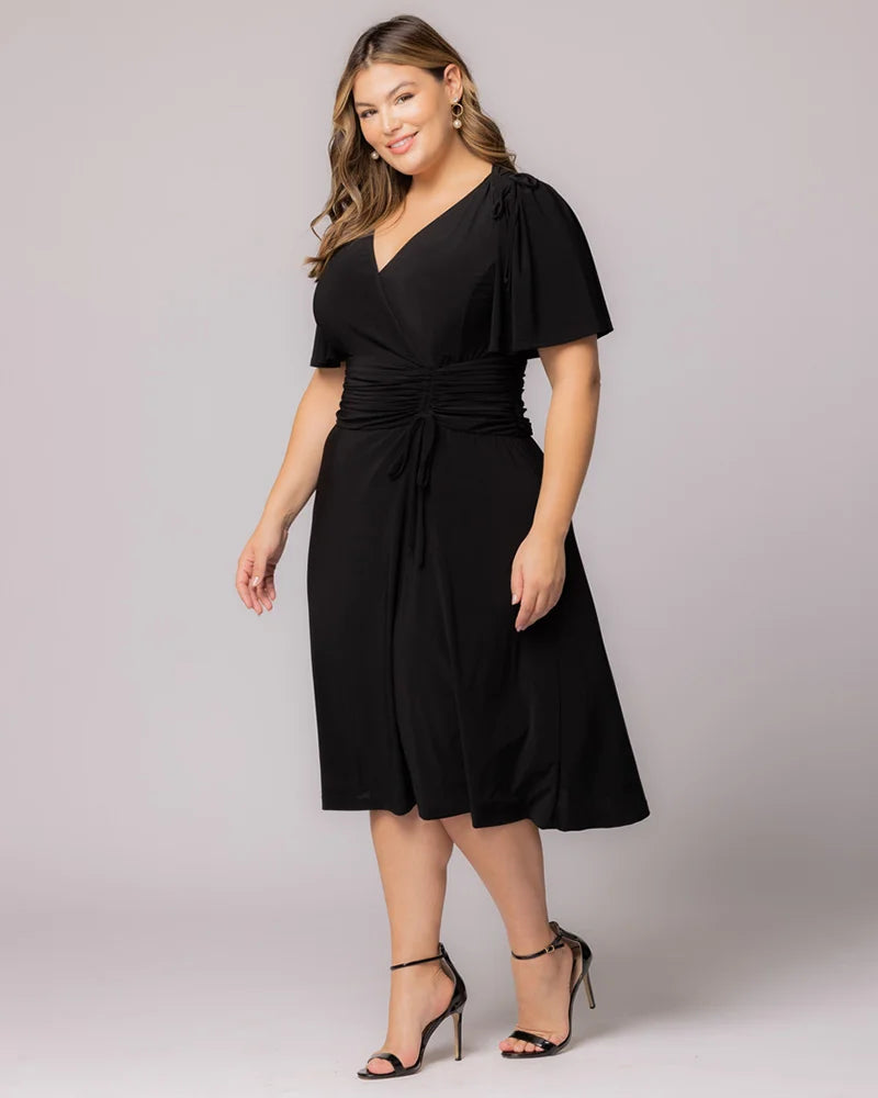 Plus Size Dresses Plus Size Midi Cocktail A Line Formal Dress Kiyonna 11242205 Black Noir