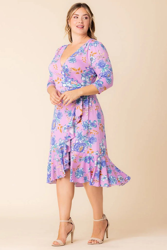 Kiyonna 12132207 Plus Size A Line Print Short Cocktail Dress
