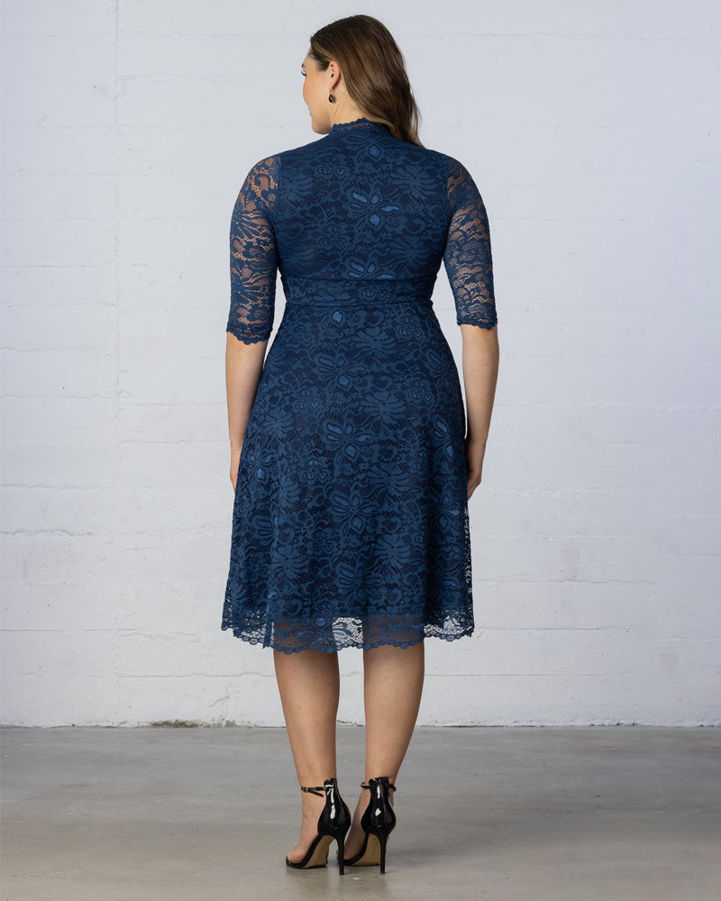 Plus Size Dresses A Line Short Lace Midi Cocktail Plus Size Dress Kiyona 12150901 Navy