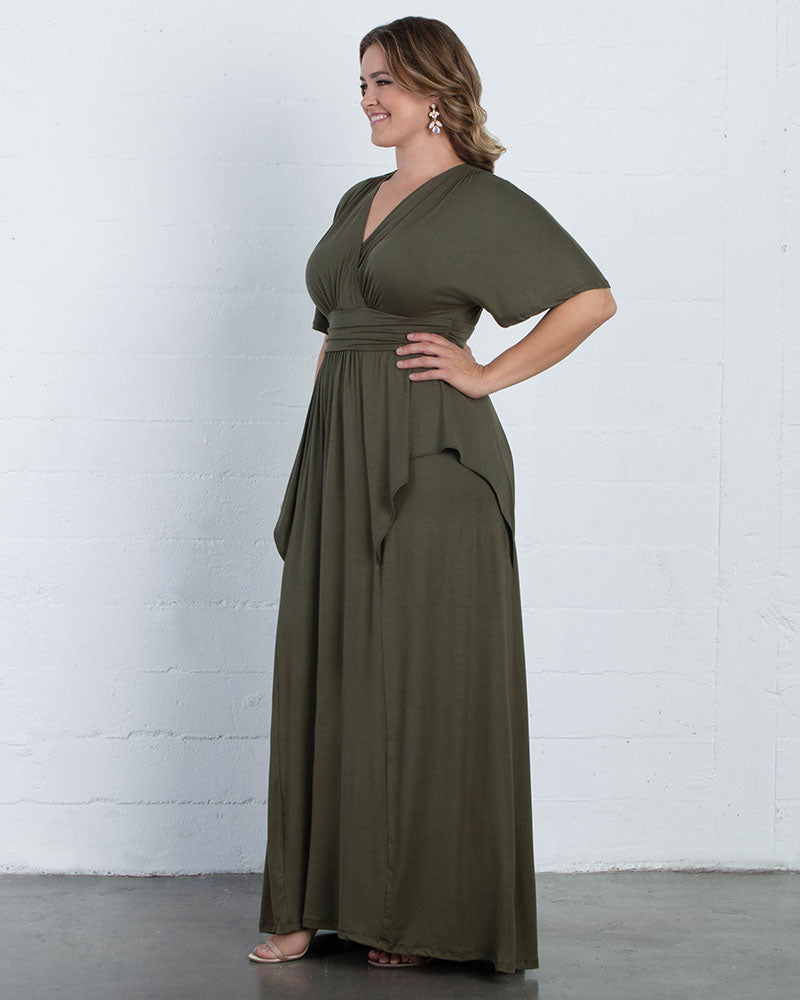 Plus Size Dresses Long Formal Fitted Mother of the Bride Plus Size Dress Kiyona 12151802 Olive