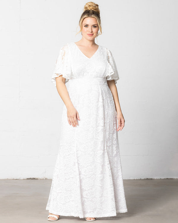 Long Lace A Line Plus Size Wedding Dress Kiyonna 12230901