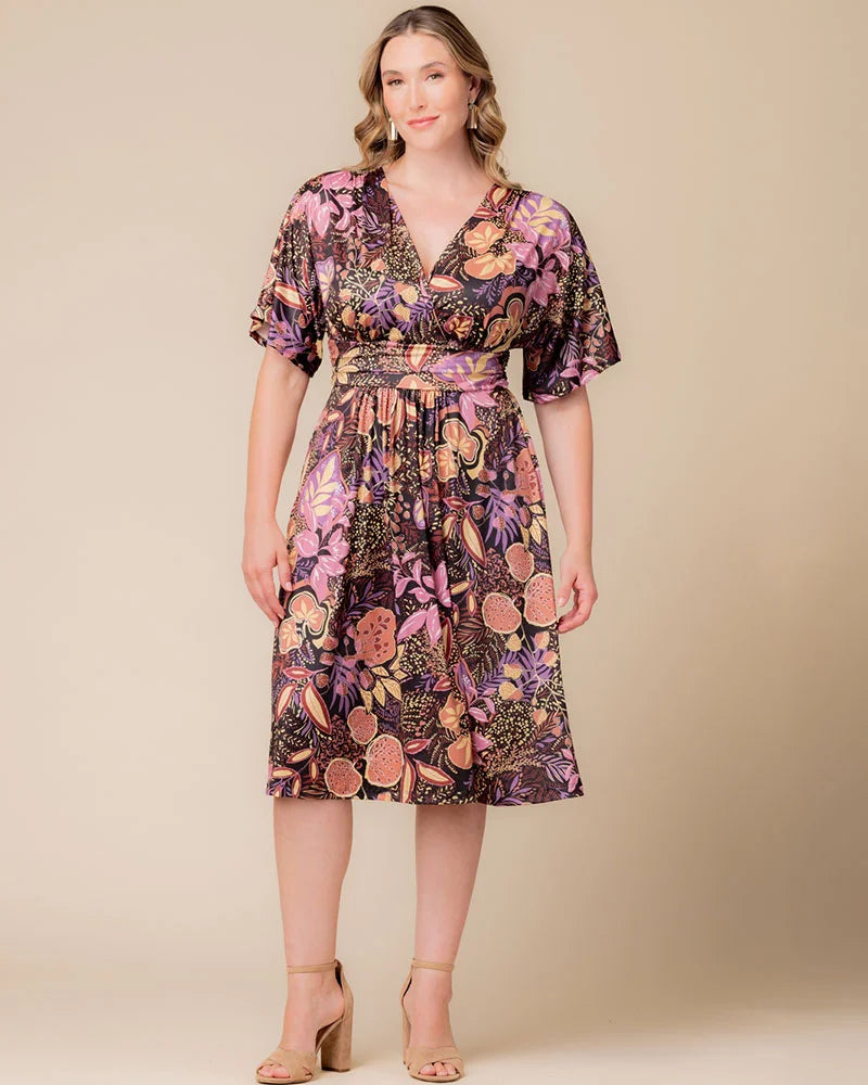 Plus Size Dresses Midi Print Cocktail Plus Size Dress Autumn Wonderland