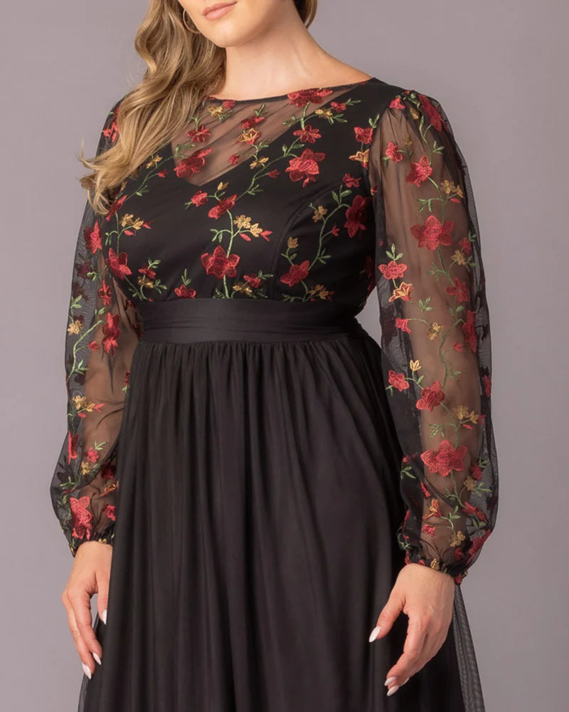 Plus Size Dresses Long Formal Floral Mother of the Bride Plus Size Dress Moonlit Garden