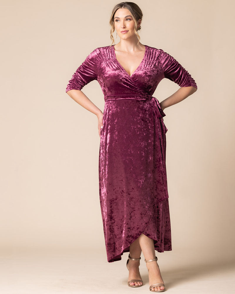 Plus Size Dresses High Low Velvet Cocktail Plus Size Dress Kiyonna 13183012 Sugar Plum
