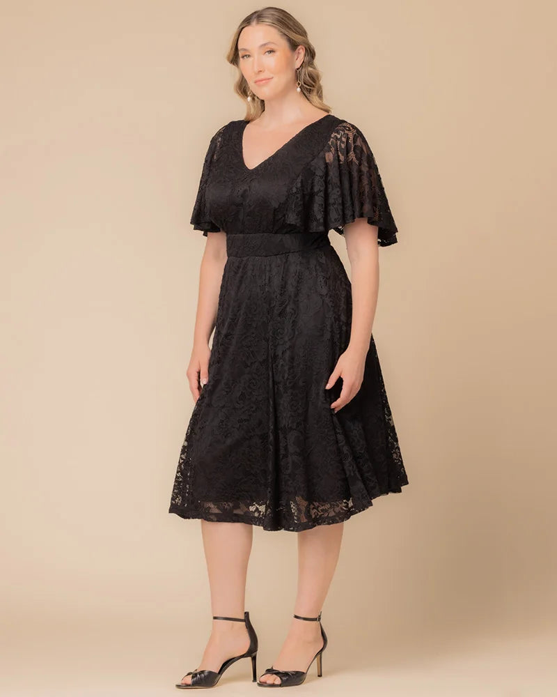 Plus Size Dresses Short Lace Midi Cocktail Plus Size Dress Onyx