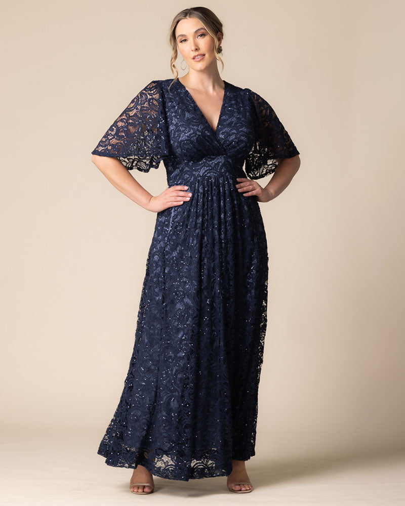 Plus Size Dresses Sequin Lace Long Formal Plus Size Dress Kiyona 13242507 Nocturnal Navy