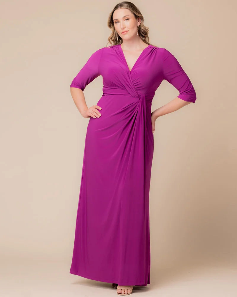 Plus Size Dresses Long Sleeve Formal Mother of the Bride Evening prom Dress Dress  Magenta