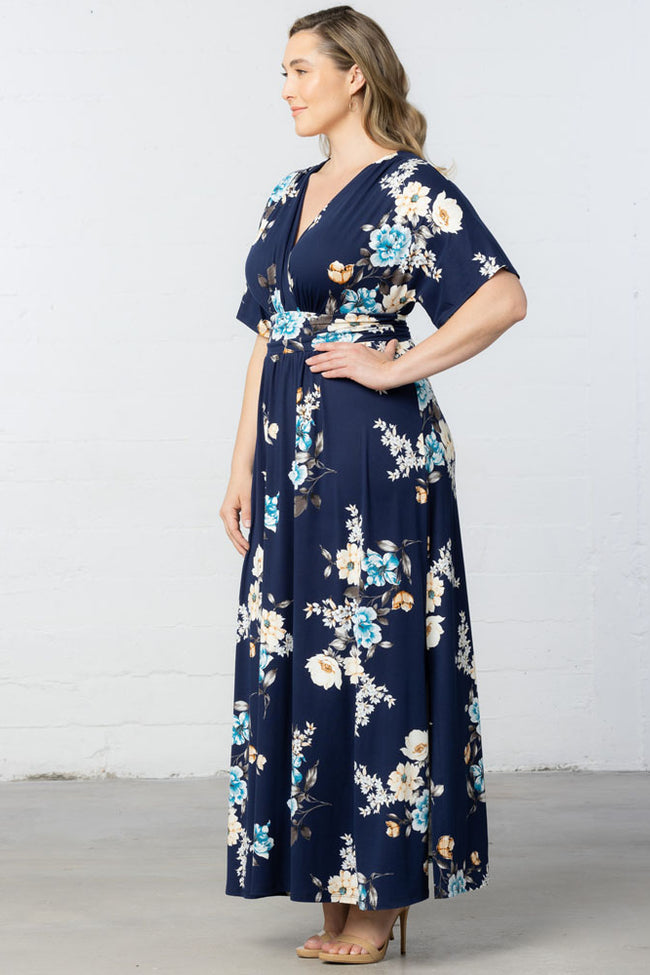 Plus Size Dresses Mother of the Bride Long Formal Plus Size Dress Navy Floral