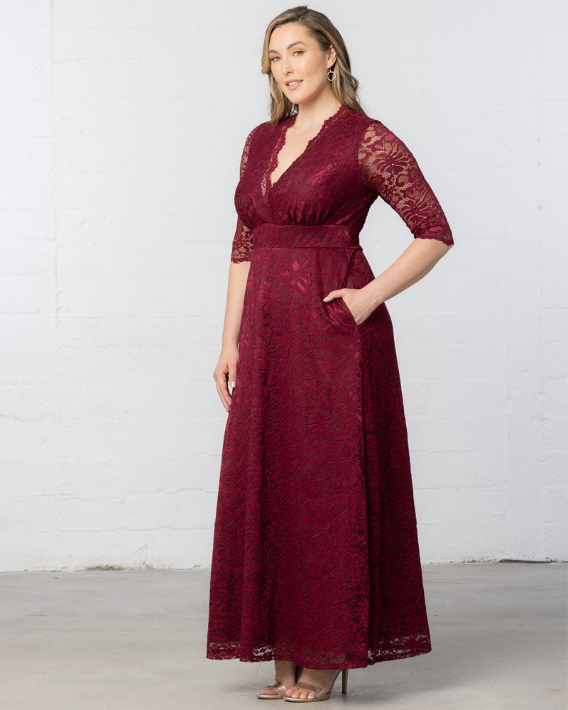Plus Size Dresses Long Formal Lace Plus Size Dress Pinot Noir