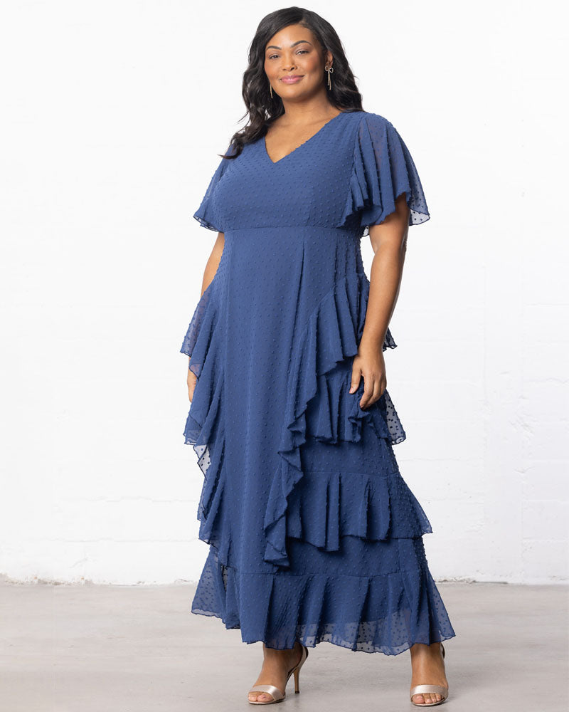 V-Neck Floor-Length Chiffon Evening A-Line Kiyonna 17191301