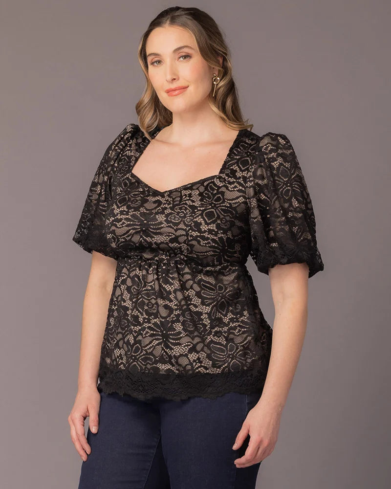 Square Knee-Length Lace Cocktail Fit & Flare Kiyonna 21260901