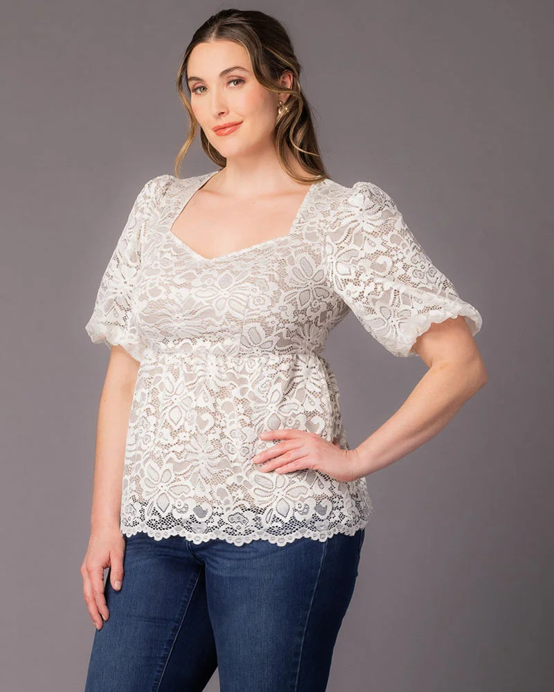Square Knee-Length Lace Cocktail Fit & Flare Kiyonna 21260901