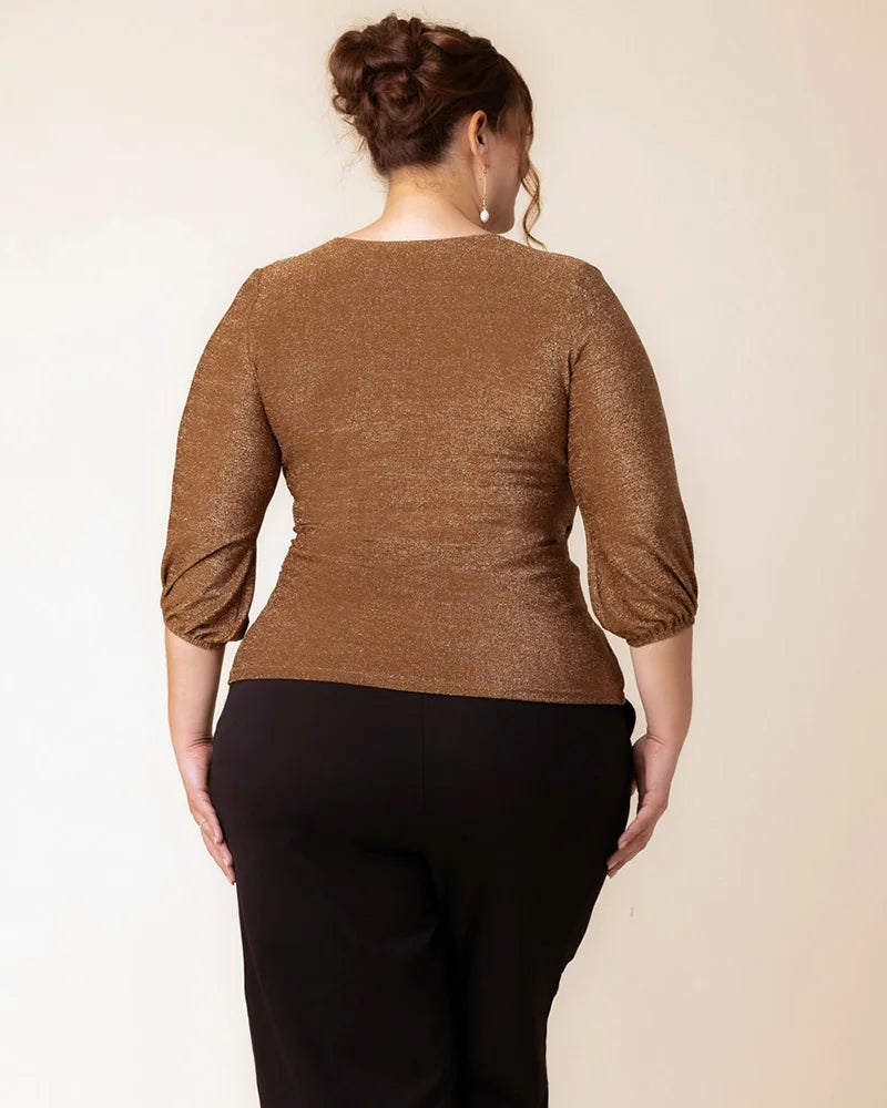 Top Formal Fitted Evening Top Kiyonna 22250703 Mocha