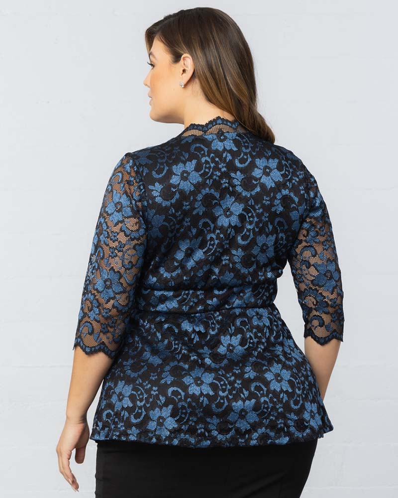 Top Formal Evening Lace Top Kiyona 23230906 Twilight Noir