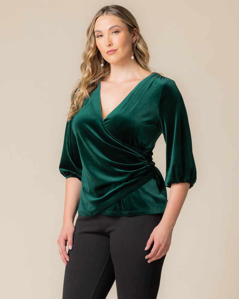 Top Formal Velvet Evening Top Kiyona 23243001 Emerald Green